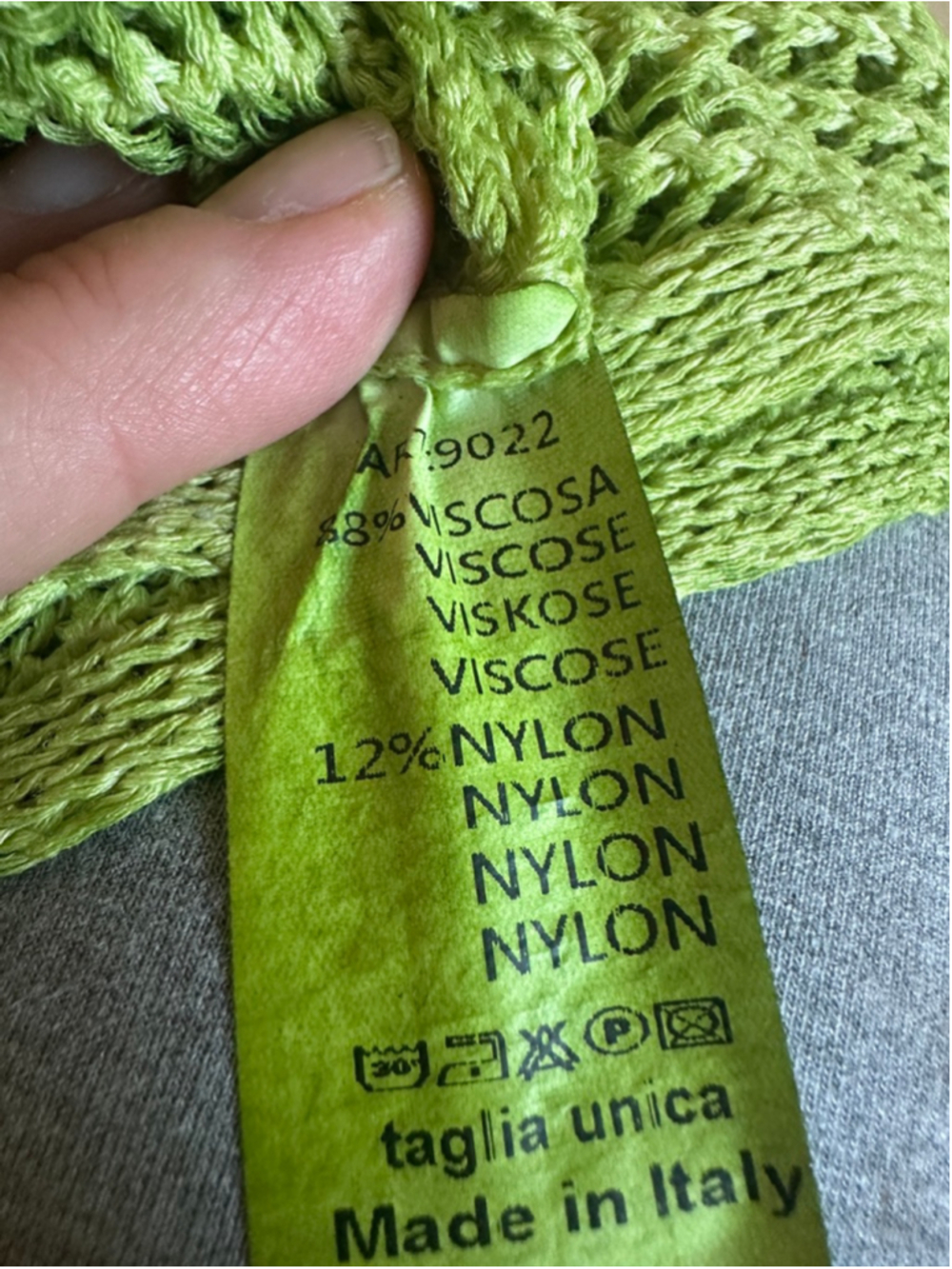 Vintage Italian Lime Green Open Knit Tank Top Mesh Sleeveless Y2K M - Picture 5 of 8